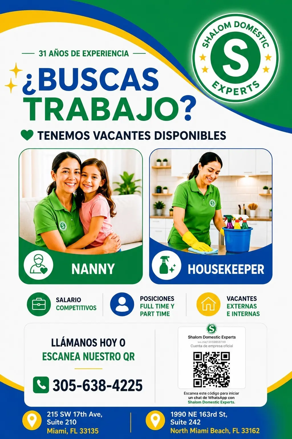 🚨 ¡ESTAMOS CONTRATANDO! NANNIES Y HOUSEKEEPERS 👩‍👧‍👦🏡