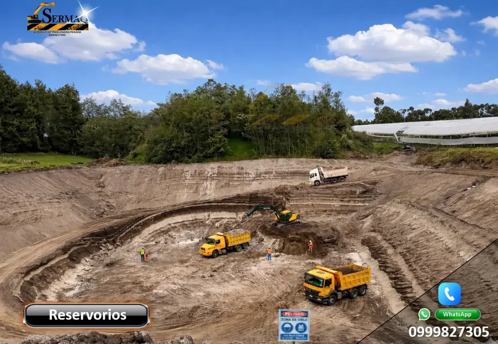 Alquiler de excavadoras, Excavación de reservorios, Desbanques, Demolicion