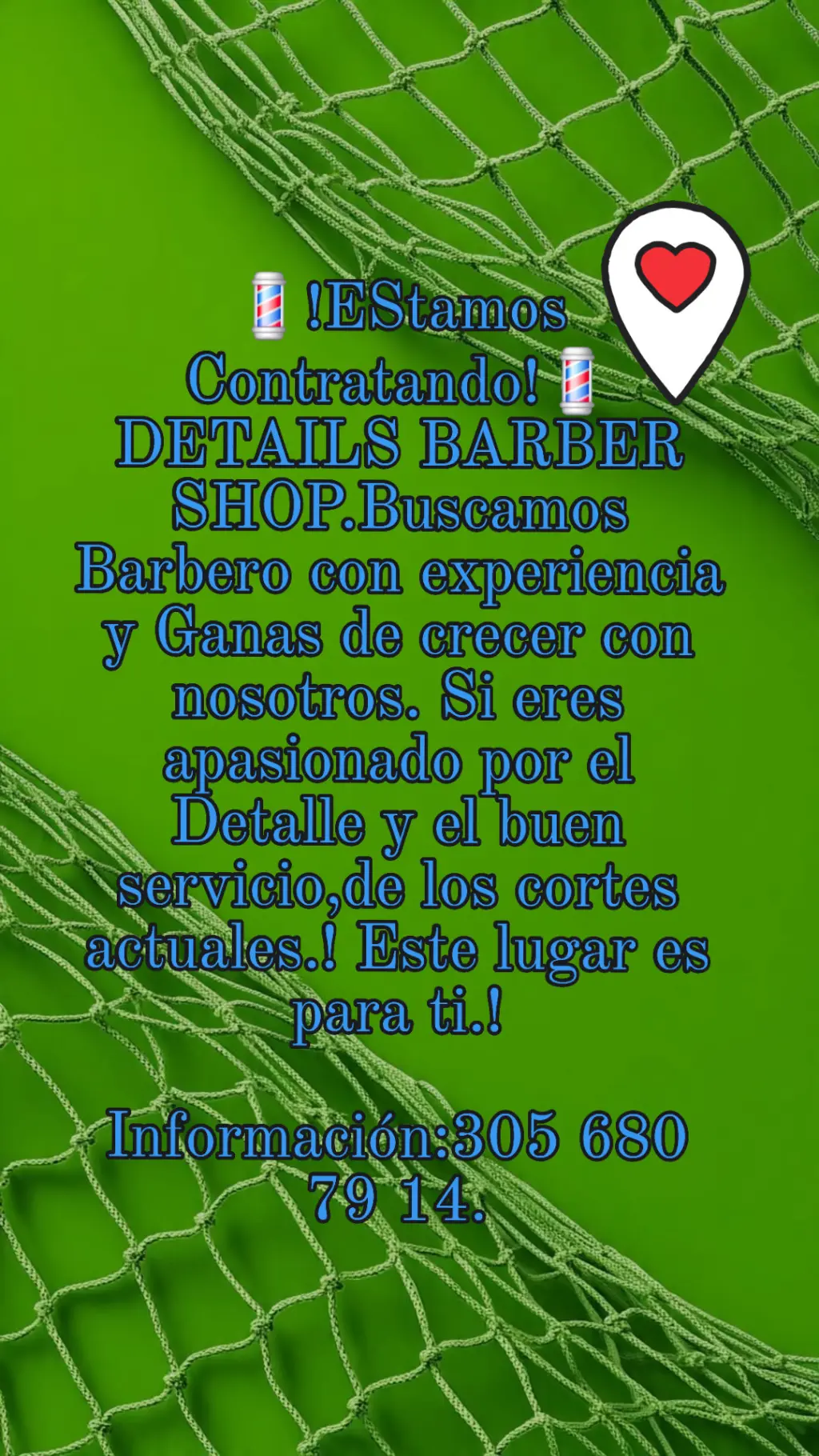 Se Busca Barbero en Details Barber Shop