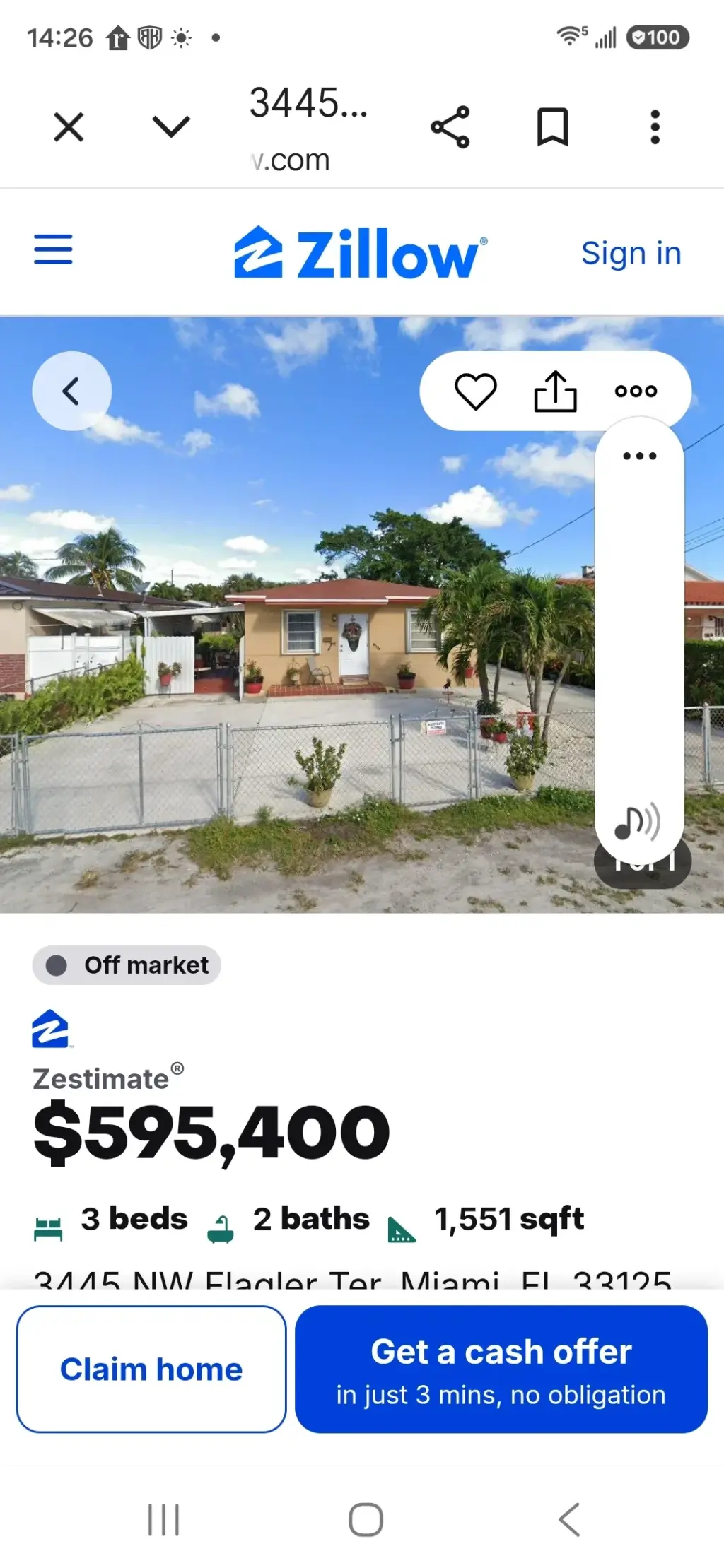 Se renta duplex de un cuarto en la area de 34 avenida y flagler