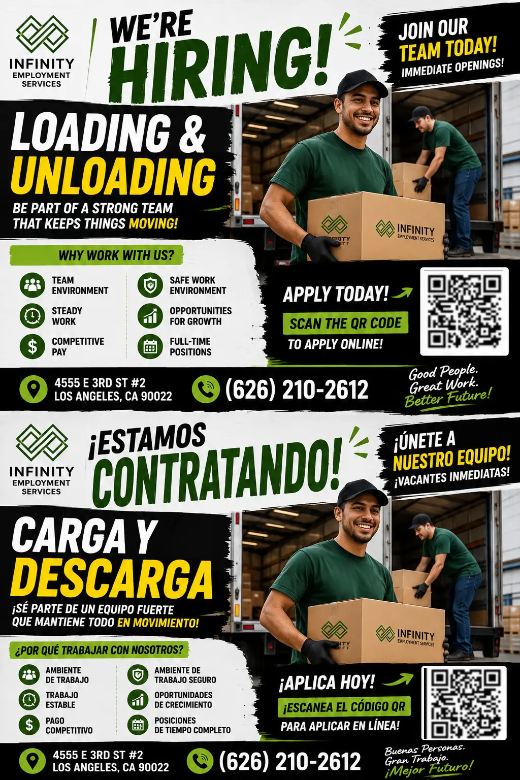 🚛 NOW LOADING & UNLOADING / ¡CONTRATANDO CARGA Y DESCARGA! 📦