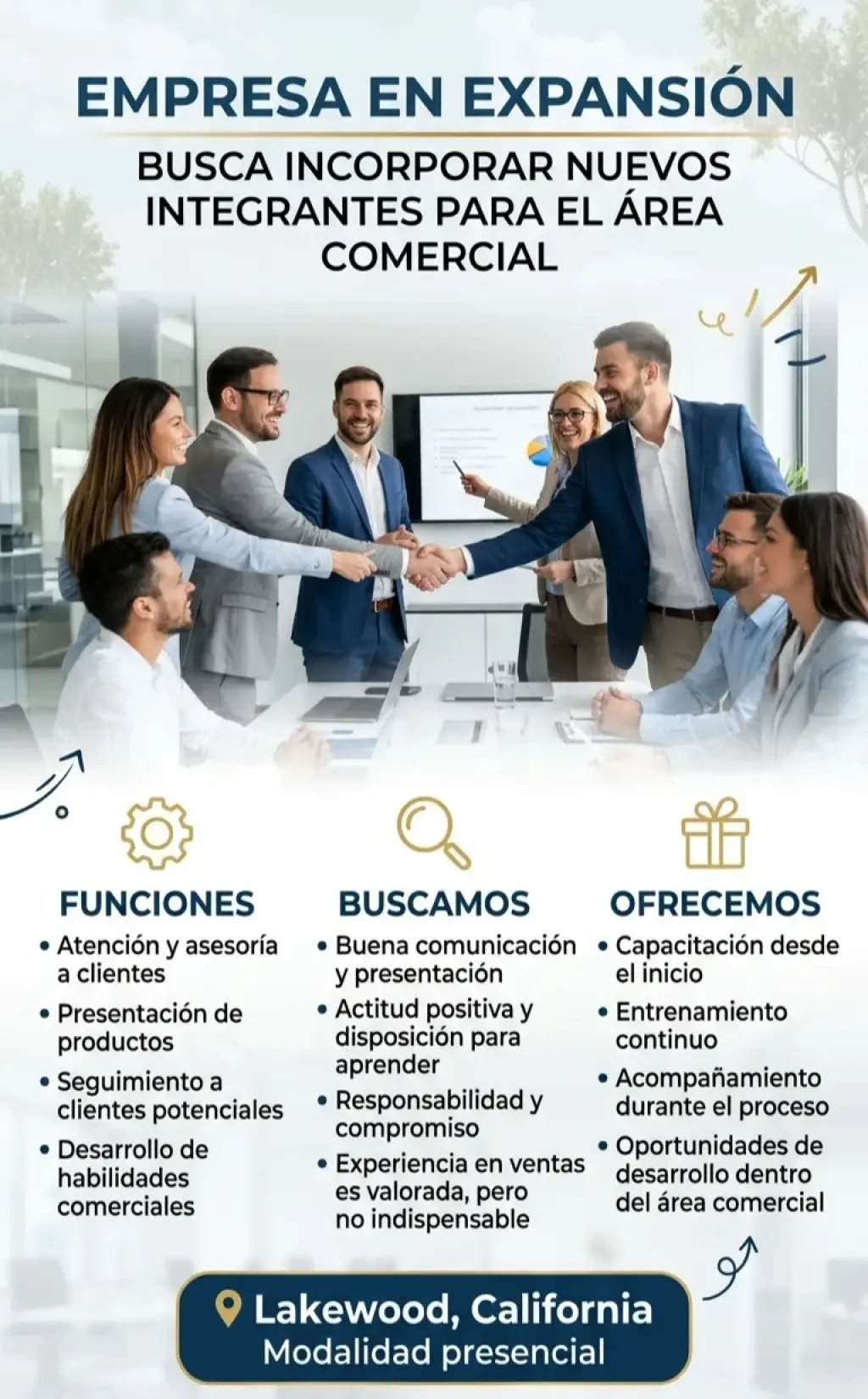ASESOR/A DE VENTAS – CAPACITACIÓN INCLUIDA