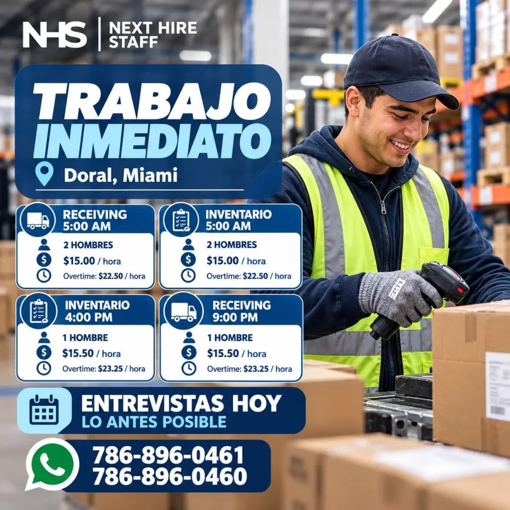 ¡VACANTES INMEDIATAS!