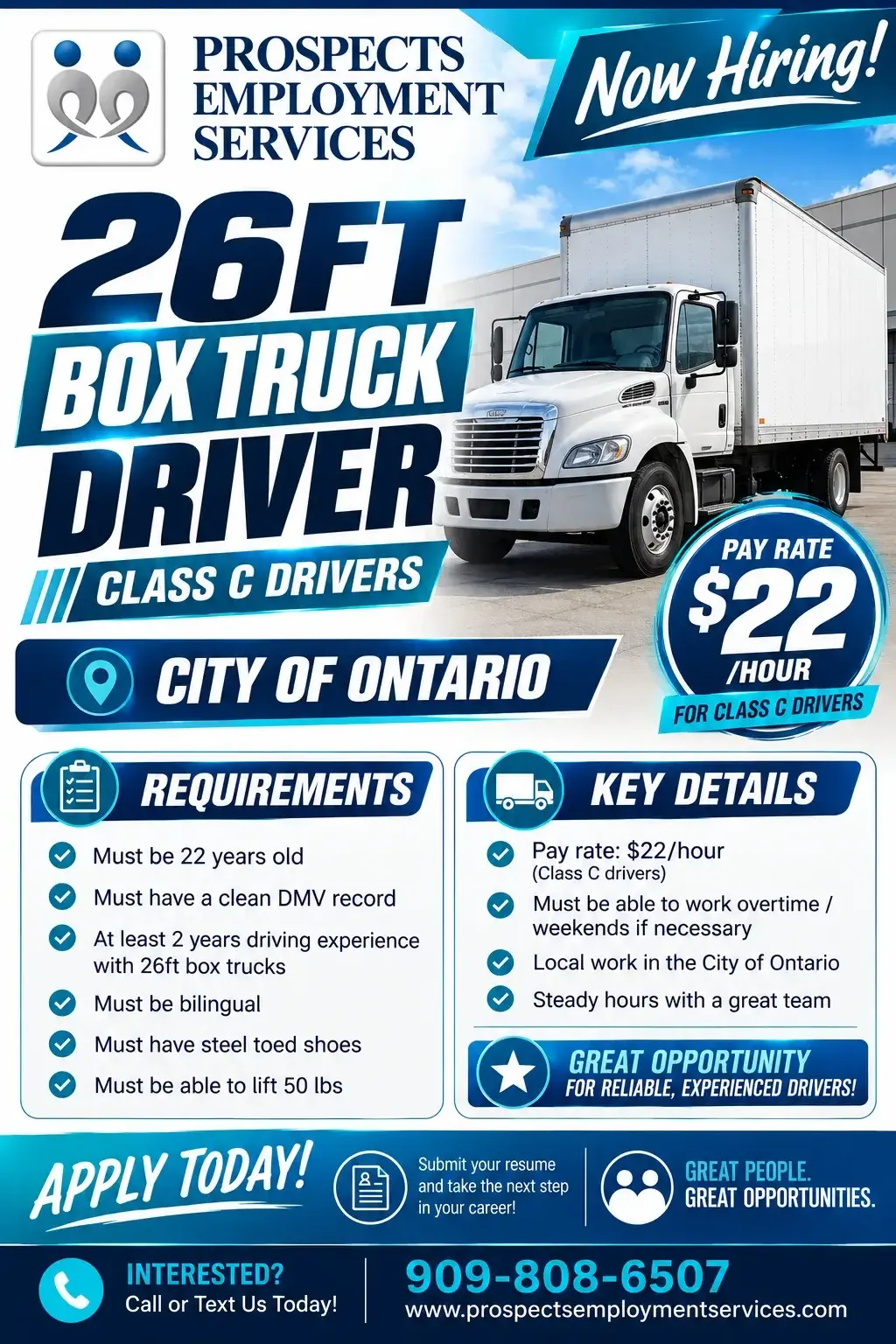 HIRING 26FT BOX TRUCK DRIVER