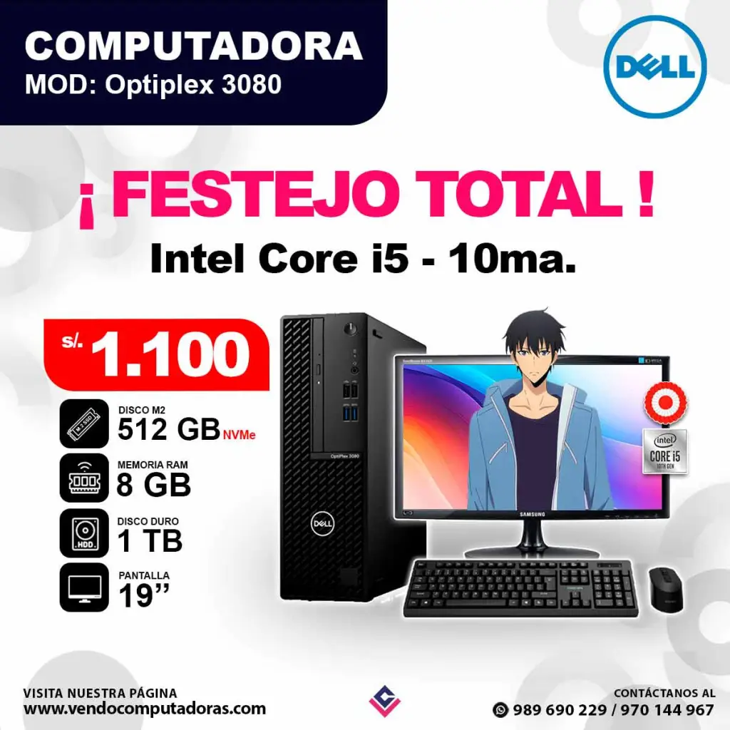 PC OPTIPLEX 3080 Intel core i5 - 10ma.