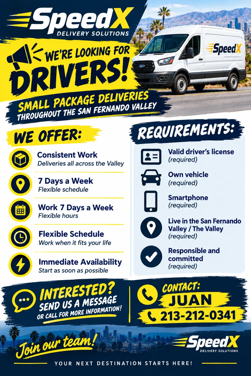 🚨 NOW HIRING DRIVERS – SPEEDX! 🚨