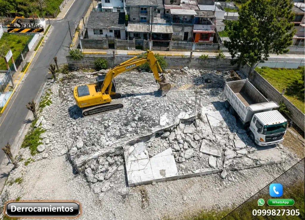Alquiler de Excavadoras, Derrocamientos, Demolición, Desbanques, Excavaciones.