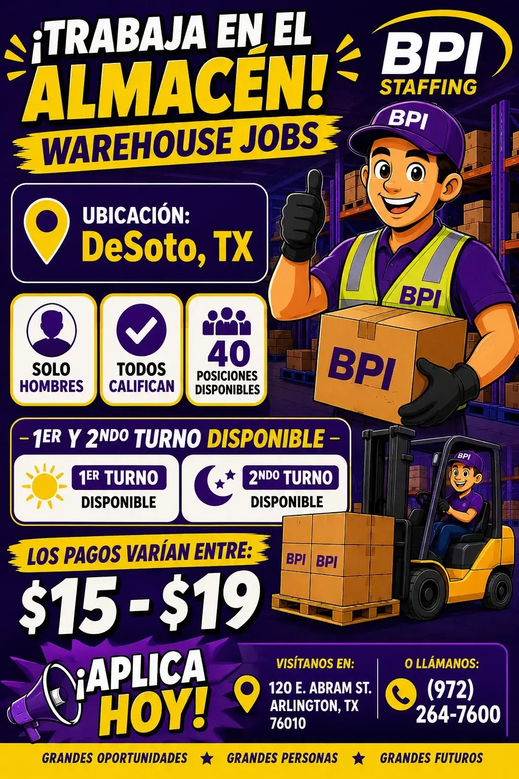 Multiple warehouse positions in DeSoto, TX