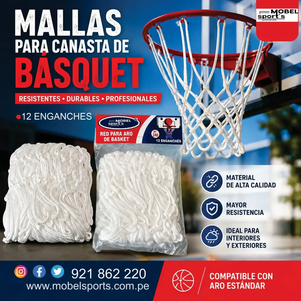 Red de Baloncesto Duradera para Aros / MOBEL SPORTS