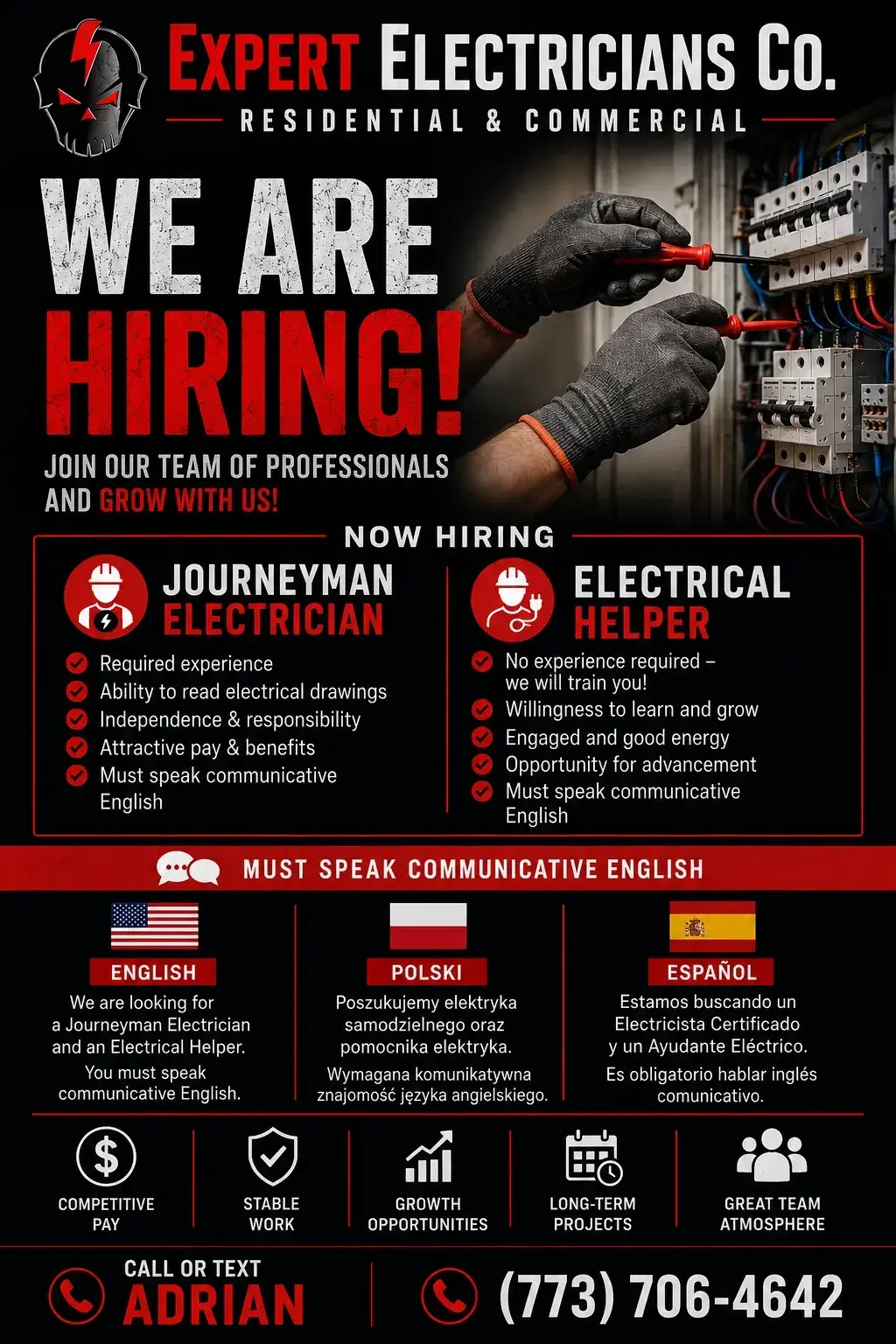 Hiring Electricians - Join Our Expert Team!