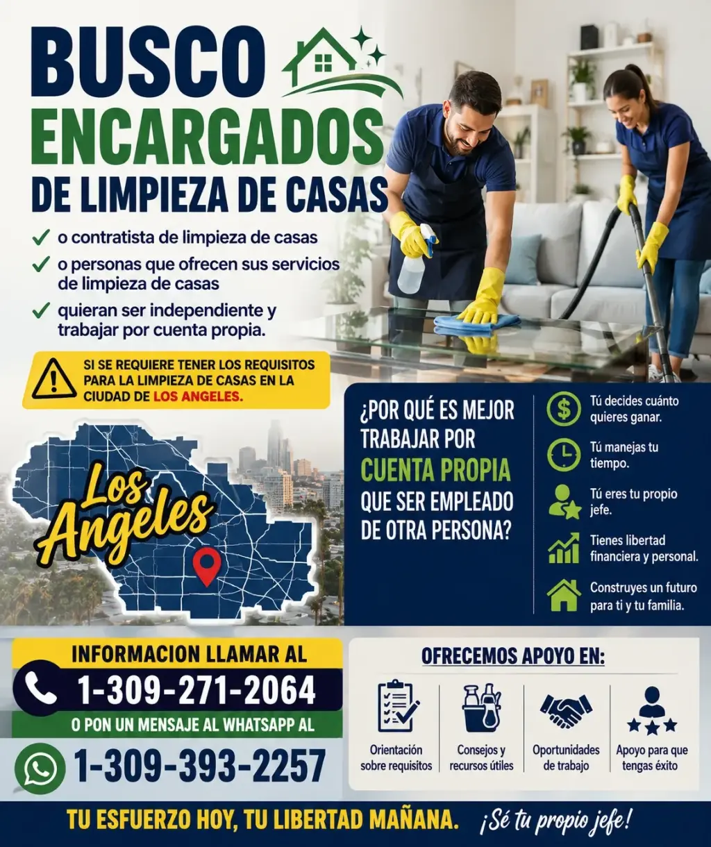 SE BUSCA GRUPOS O PERSONAS CON EXPERIENCIA EN LIMPIEZA DE CASAS