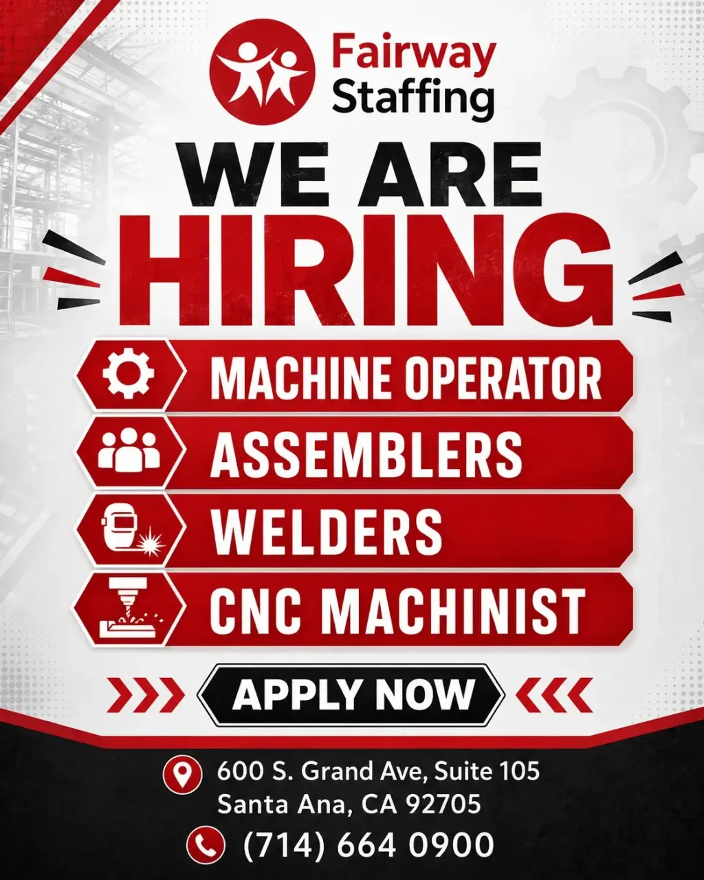 Immediate Openings Available!