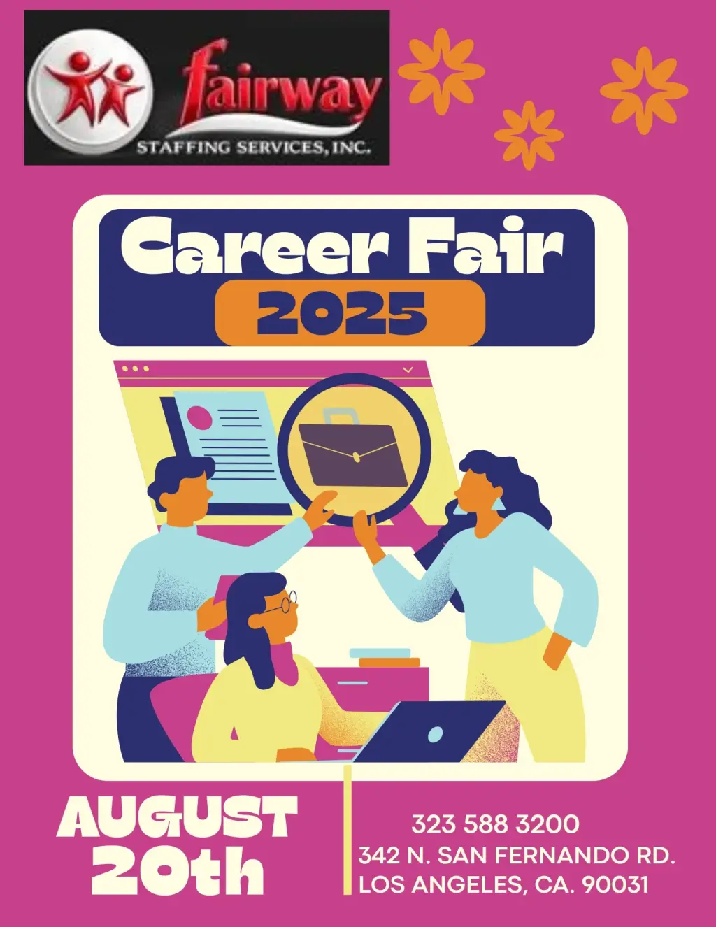 Join our Job Fair!  Meet with a recruiter and find your next career opportunity.