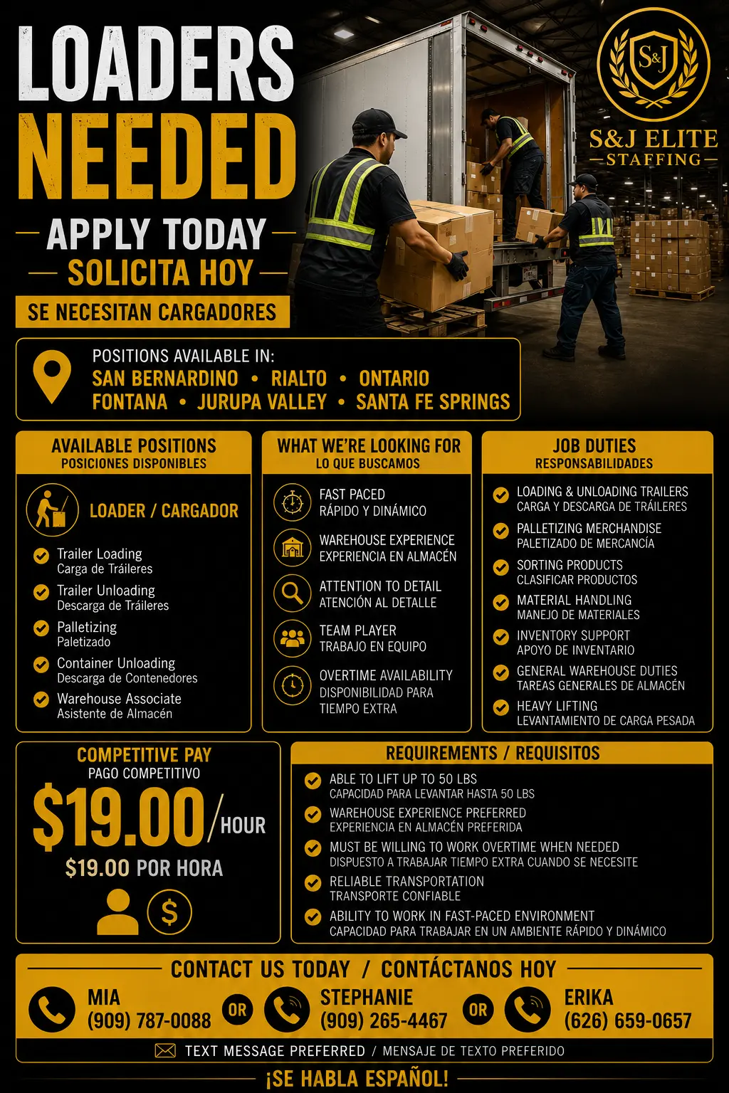 Posición de Cargador Disponible - Aplica Hoy!