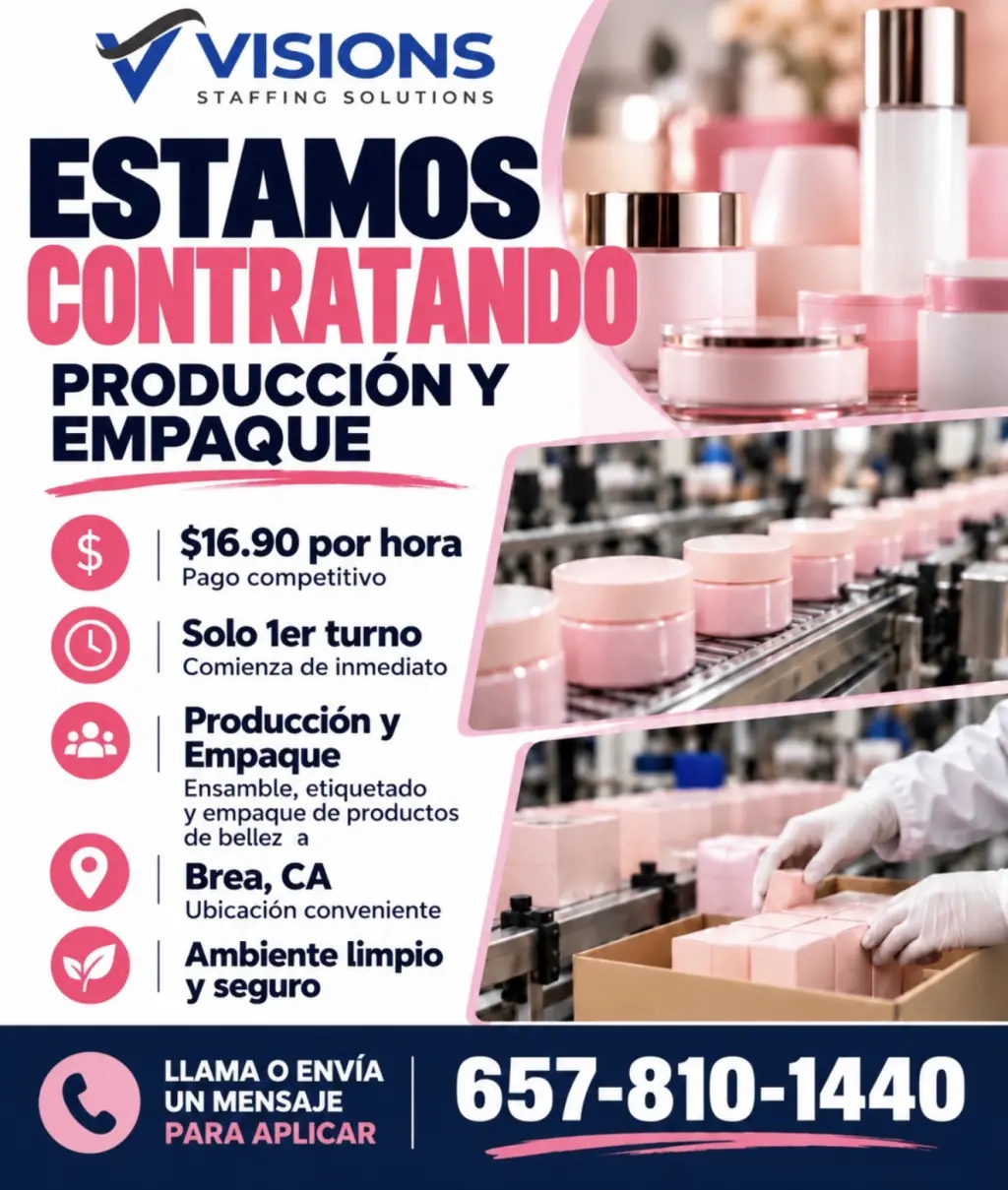 Trabajo de empaque- empiese inmediato