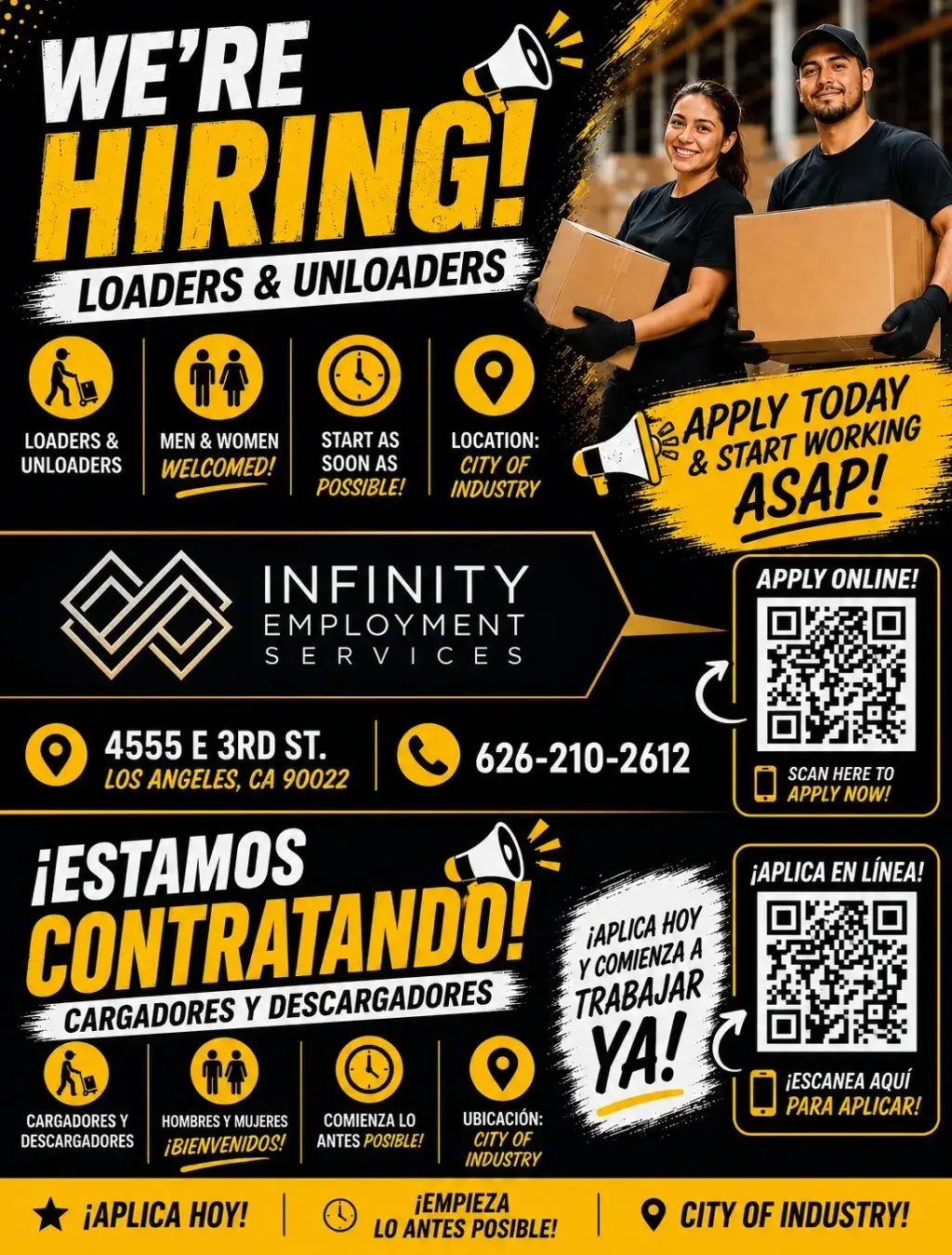 🚨 WE'RE HIRING / ¡ESTAMOS CONTRATANDO! 📦