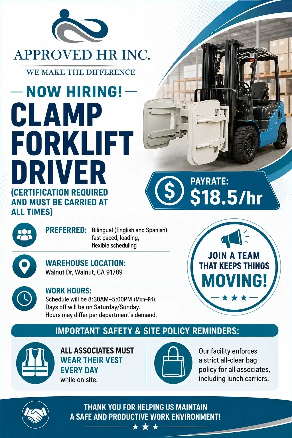 CHOFER PARA EL CLAMP FORKLIFT
