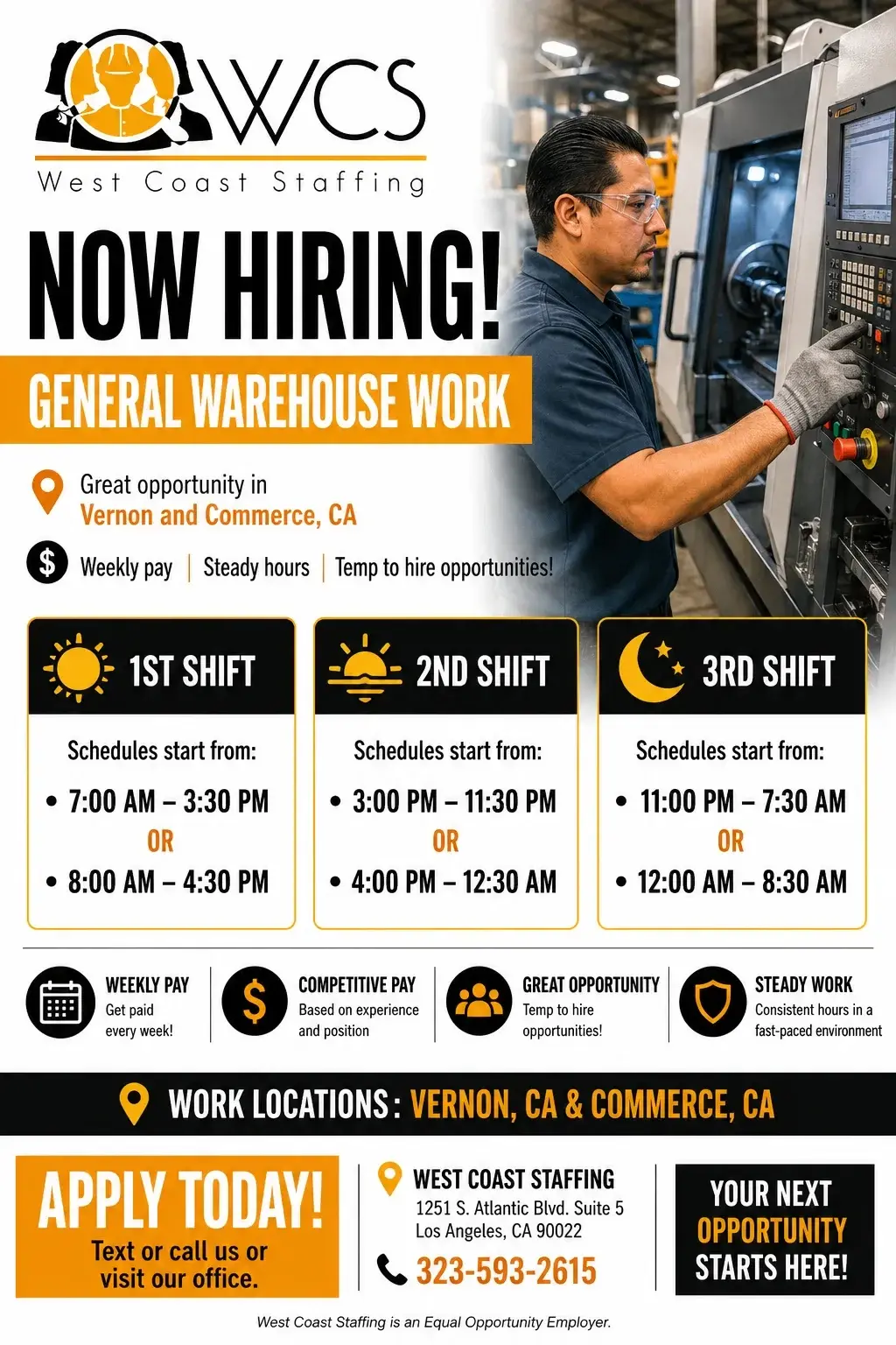General Labor 3 shifts