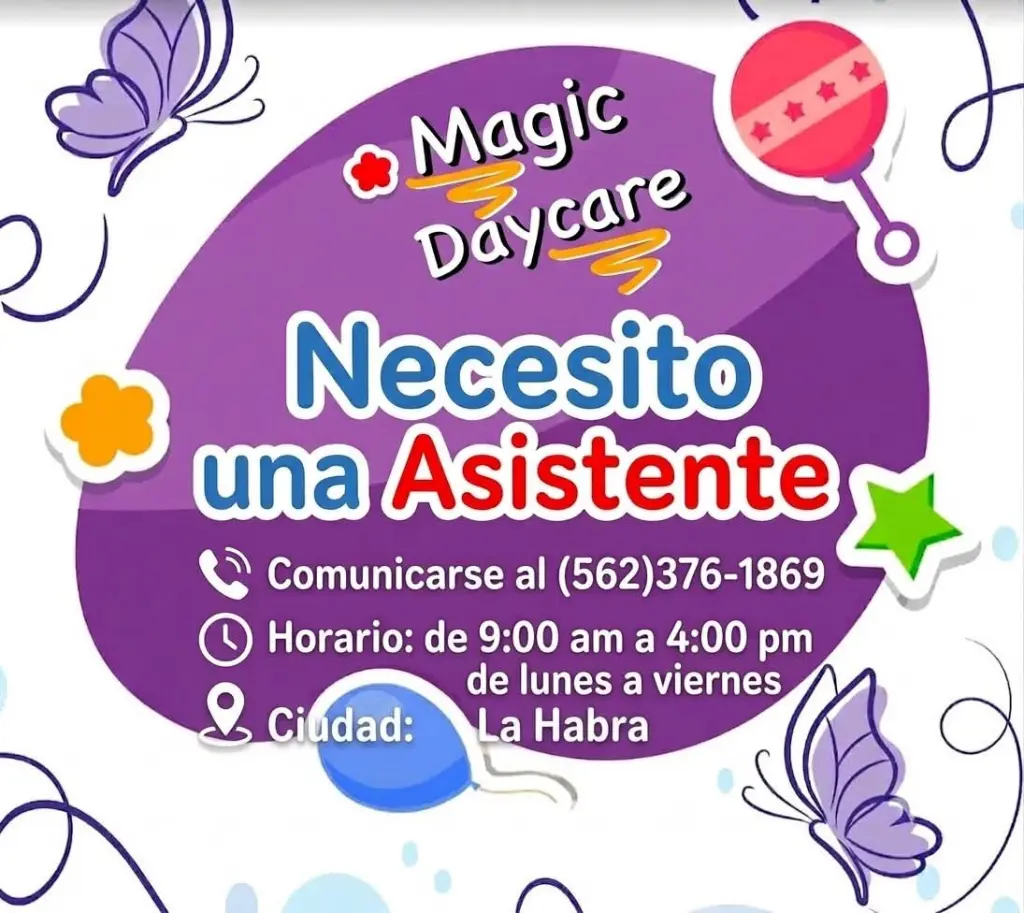 Se Necesita Asistente de Cuidado Infantil en Magic Daycare