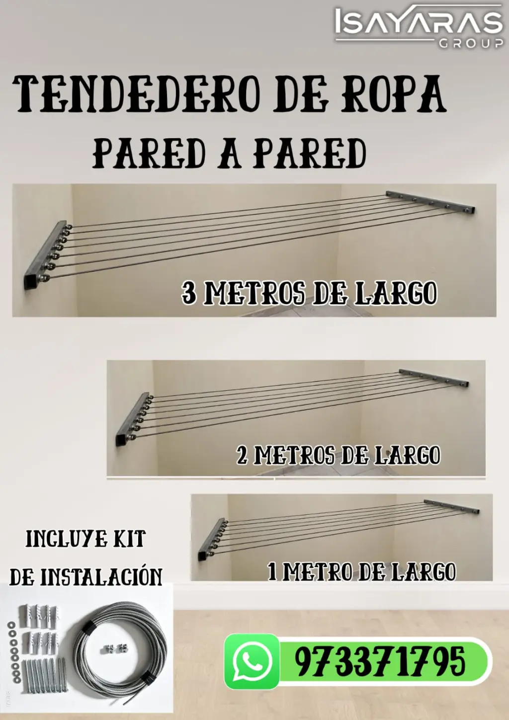 ¡TENDEDERO FIJO PARED A PARED – ISAYARAS GROU