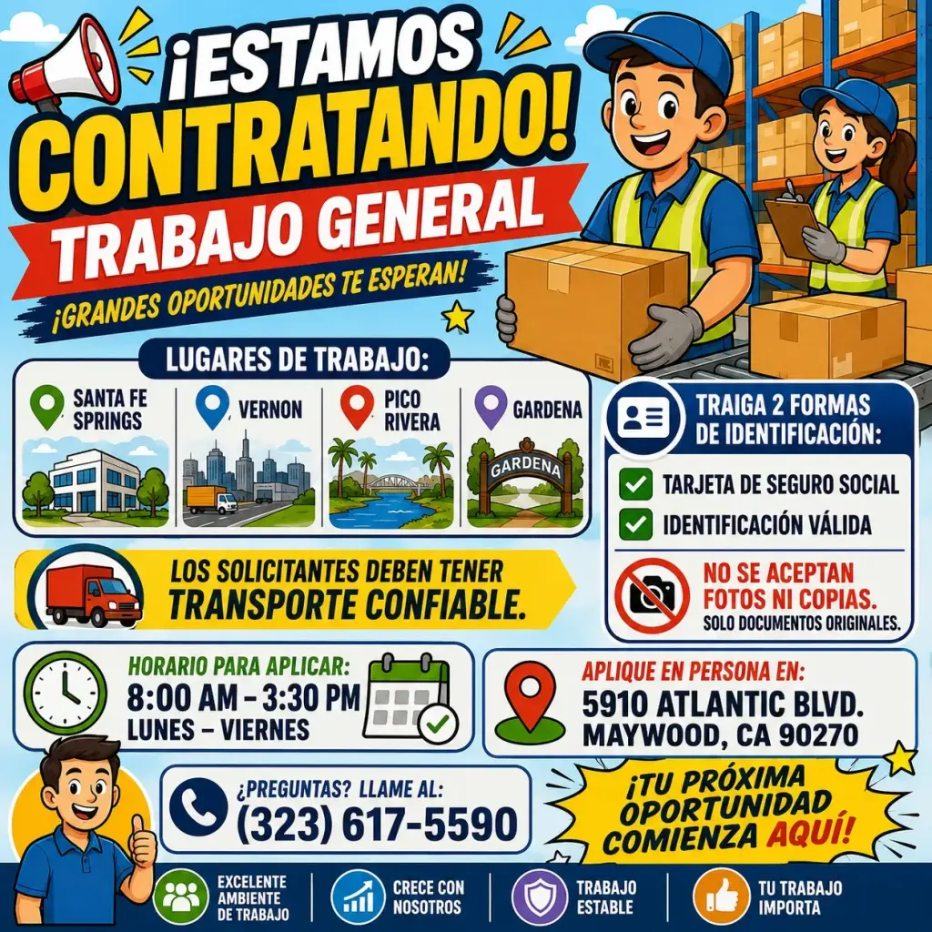 ¡Oportunidades de Trabajo General Disponibles!