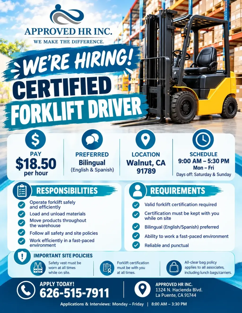 Operador de Forklift Certificado