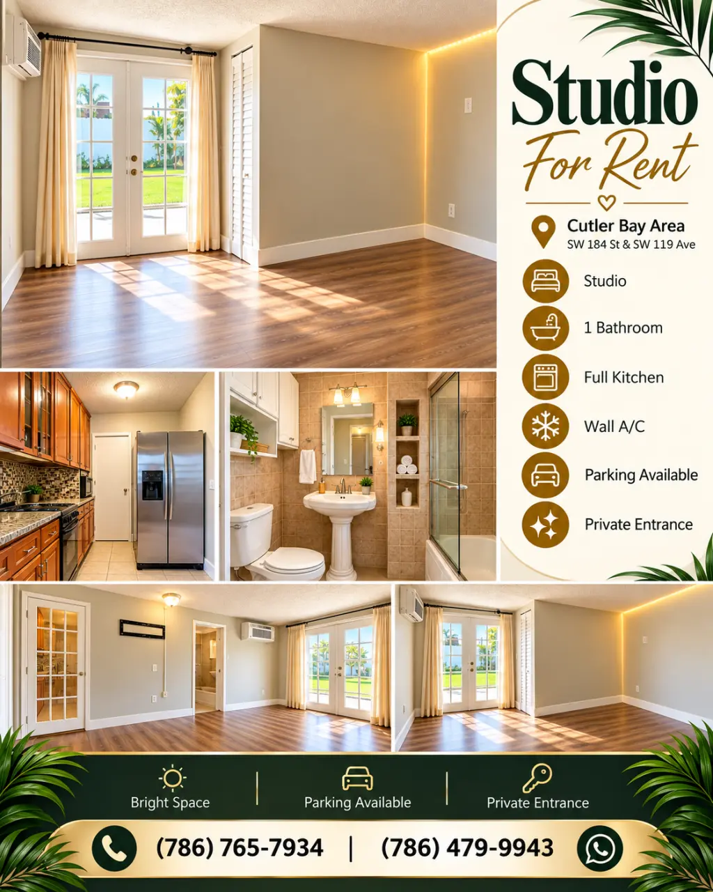Se Renta Estudio area Cutler Bay