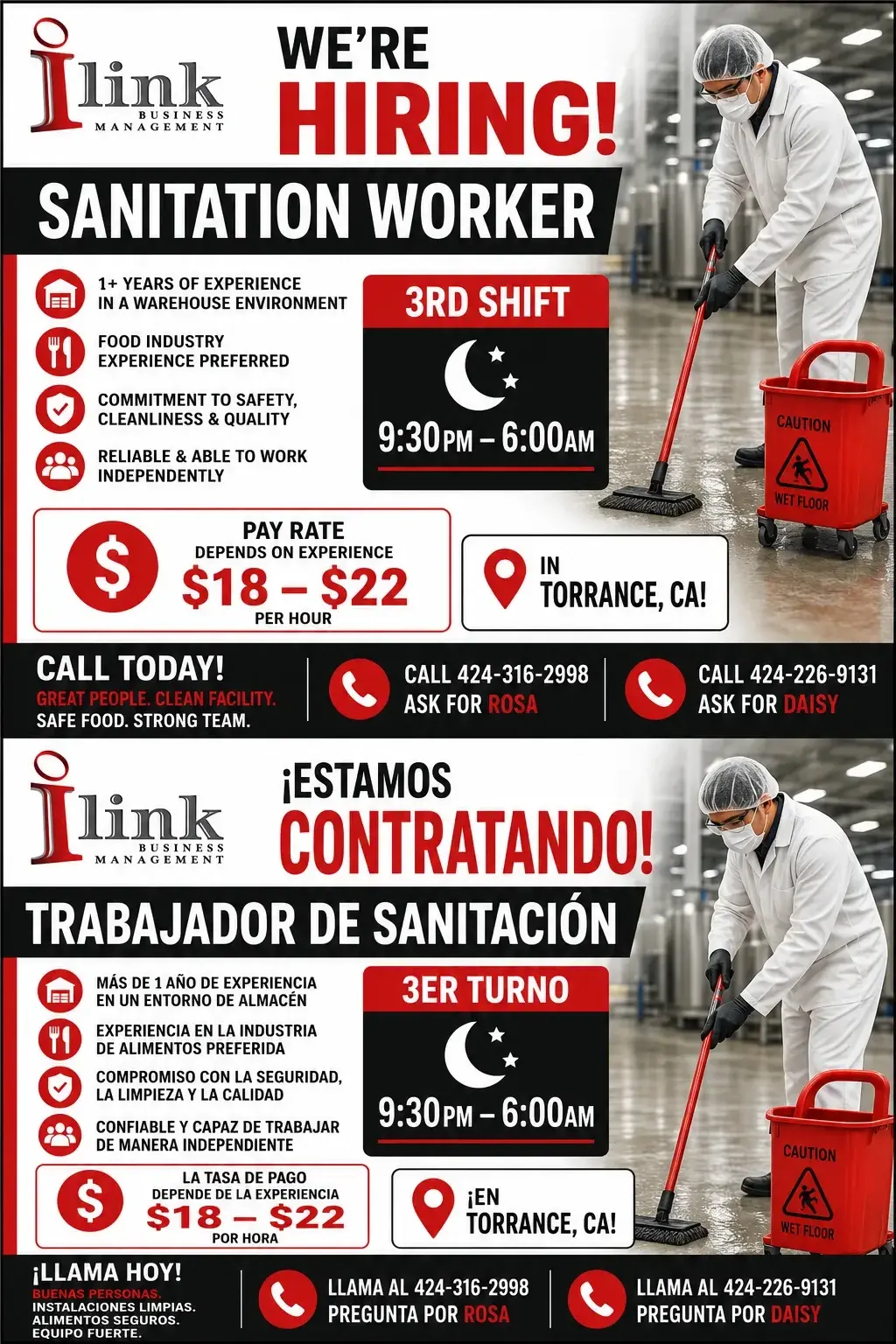 Quality assurance/ control de calidad de comida