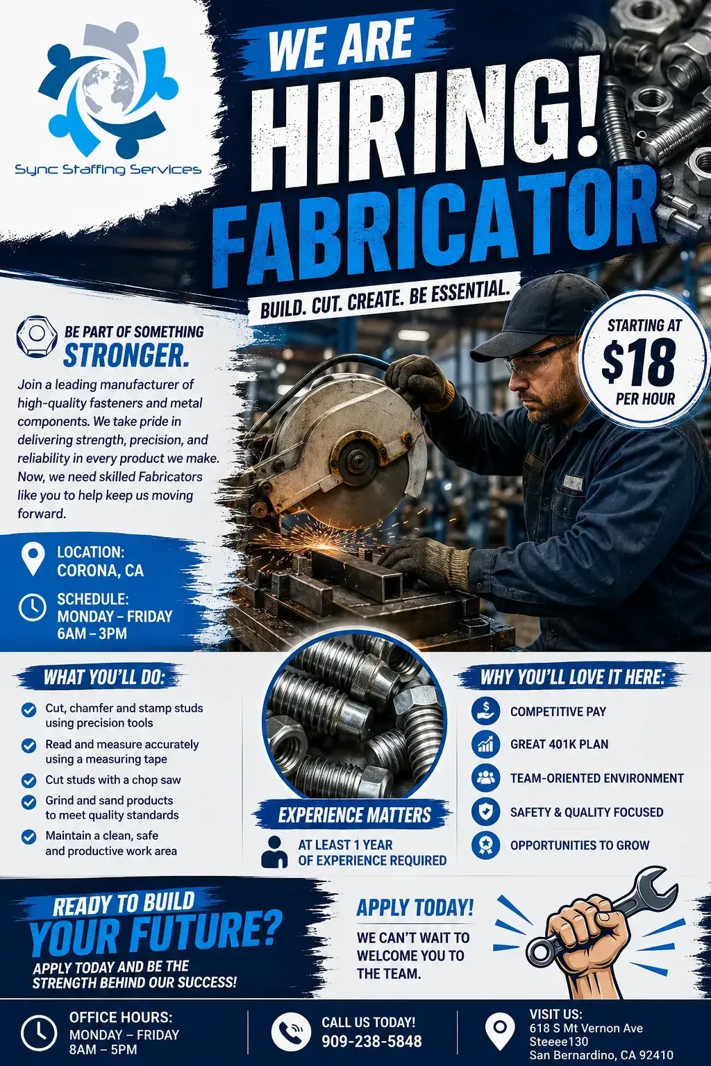 🚨 NOW HIRING: FABRICATOR 🚨