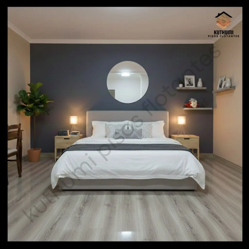 piso flotante gris ceniza brillante