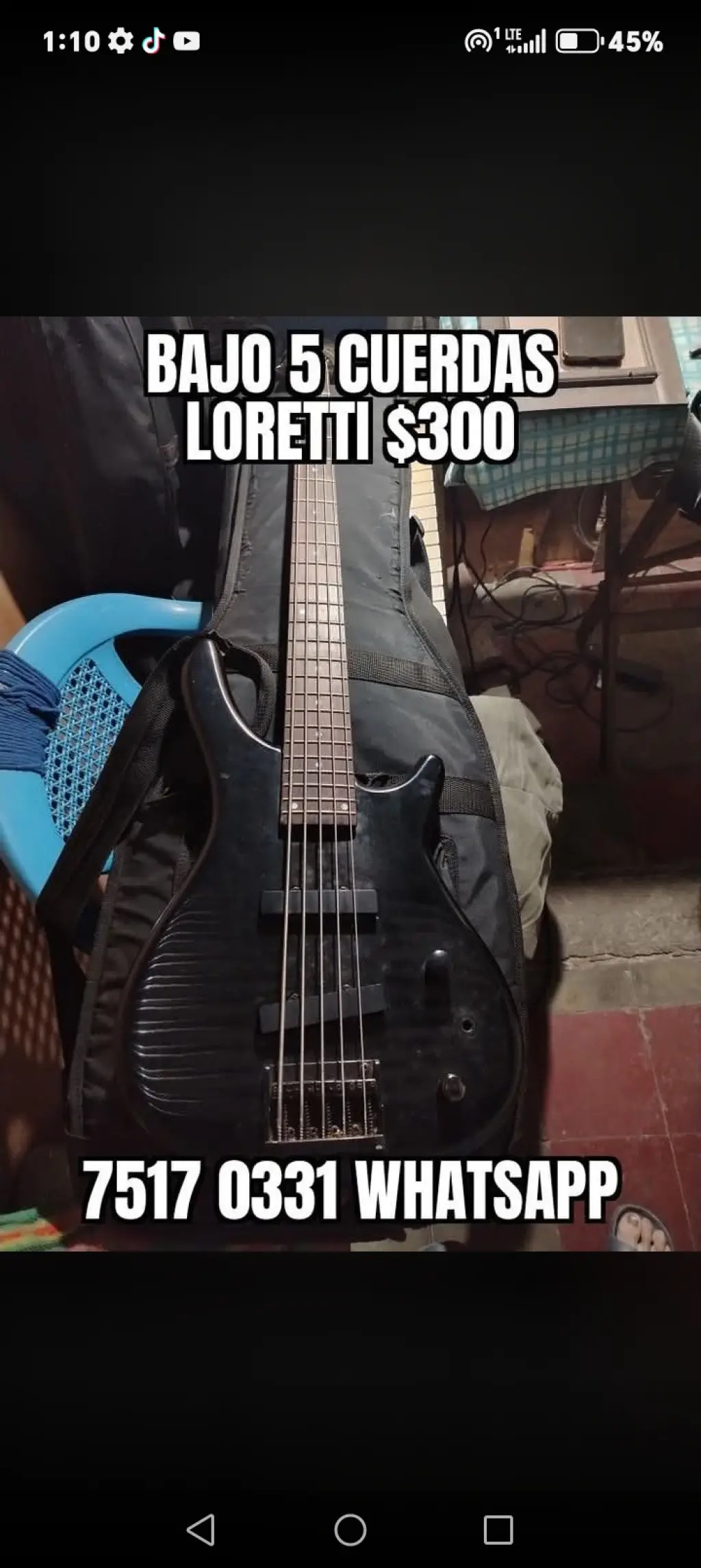 Bajo 5 cuerdas usado
