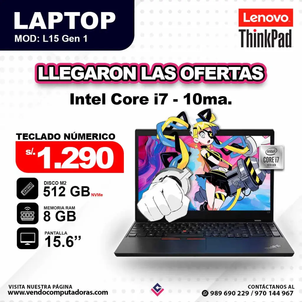Laptop Core i7 - 10ma. Gen. / L15 Generación 1