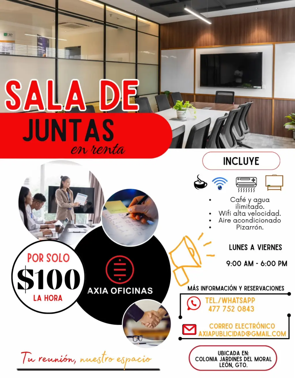 ¿Vas a dar un curso, taller o capacitación y no tienes el espacio ideal?