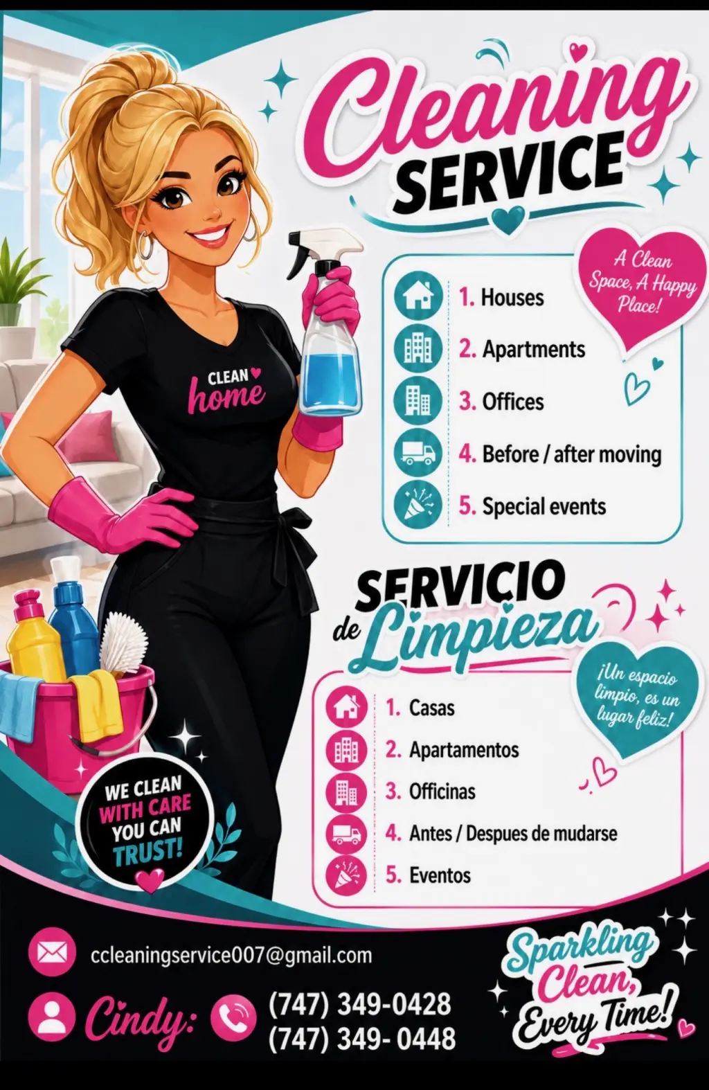 Servicio de Limpieza Cleaning service- ¡Limpieza Brillante Siempre.