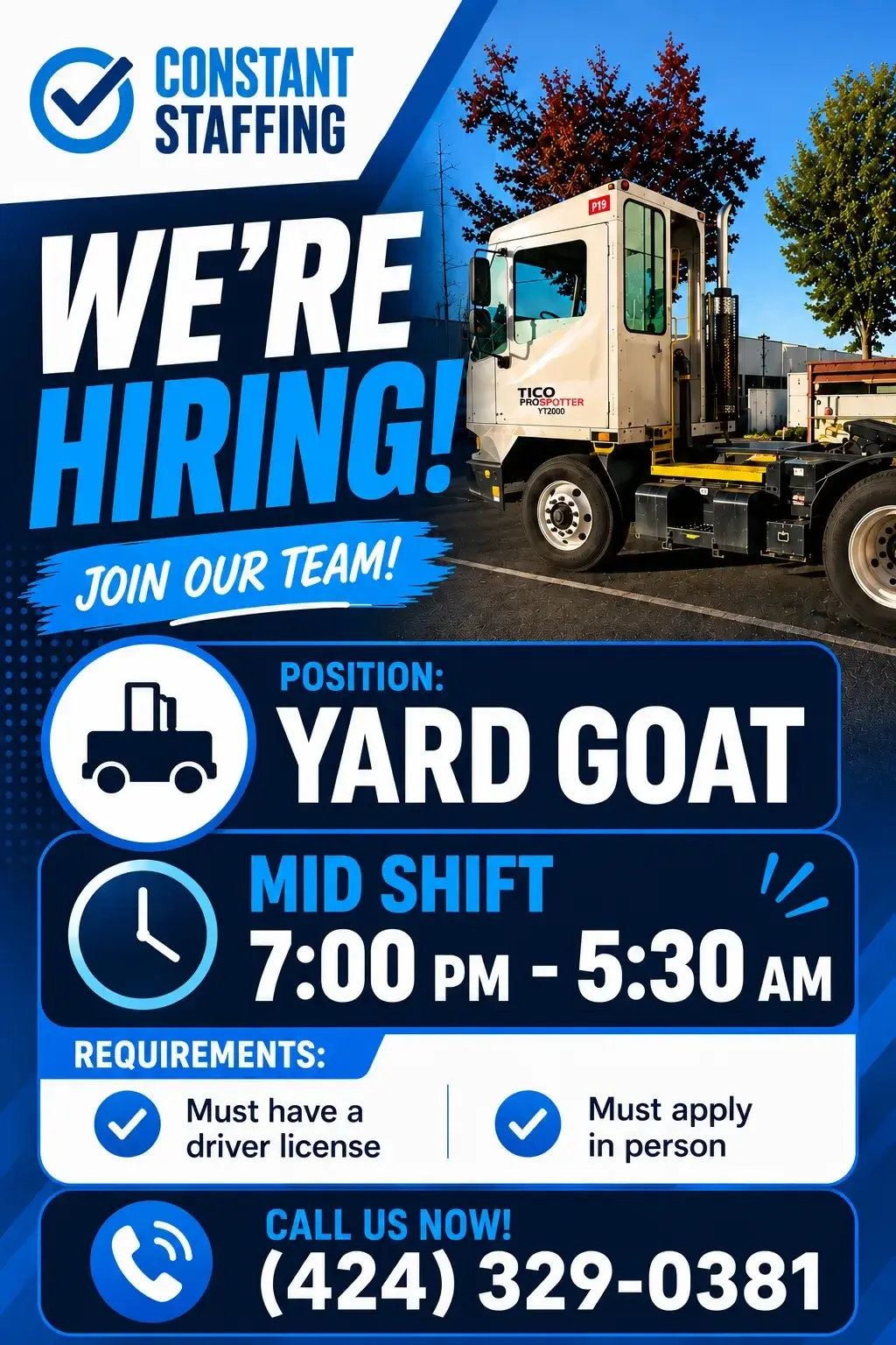 🚨 ¡ÚNETE A NUESTRO EQUIPO! ¡ESTAMOS CONTRATANDO OPERADORES DE YARD GOAT! 🚨