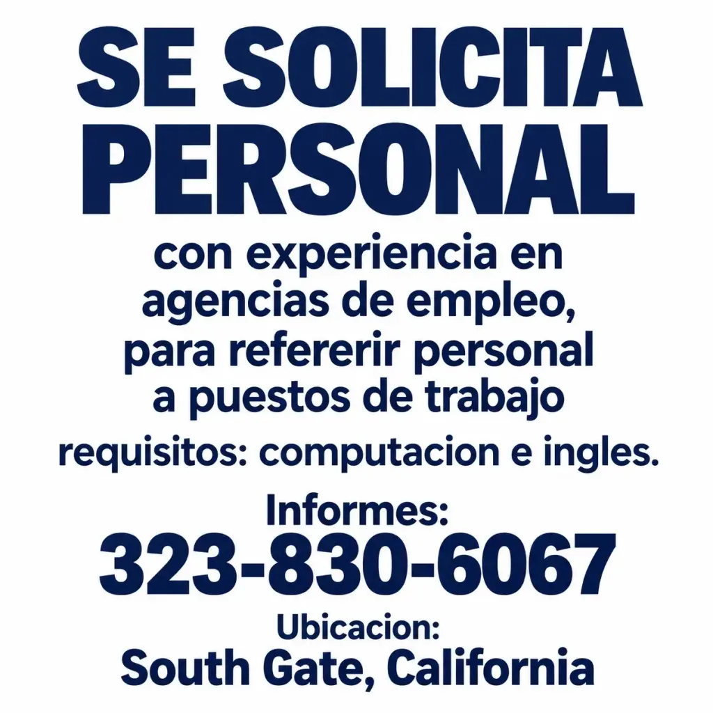 Personal Para Agencia de Empleo