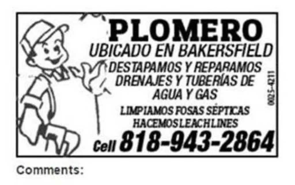 Plomero ubicado en Bakersfield