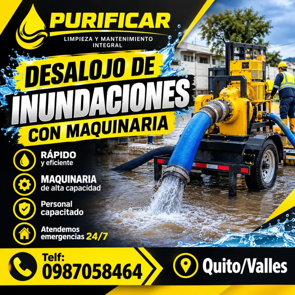 Desalojo de inundaciones con bombas Quito