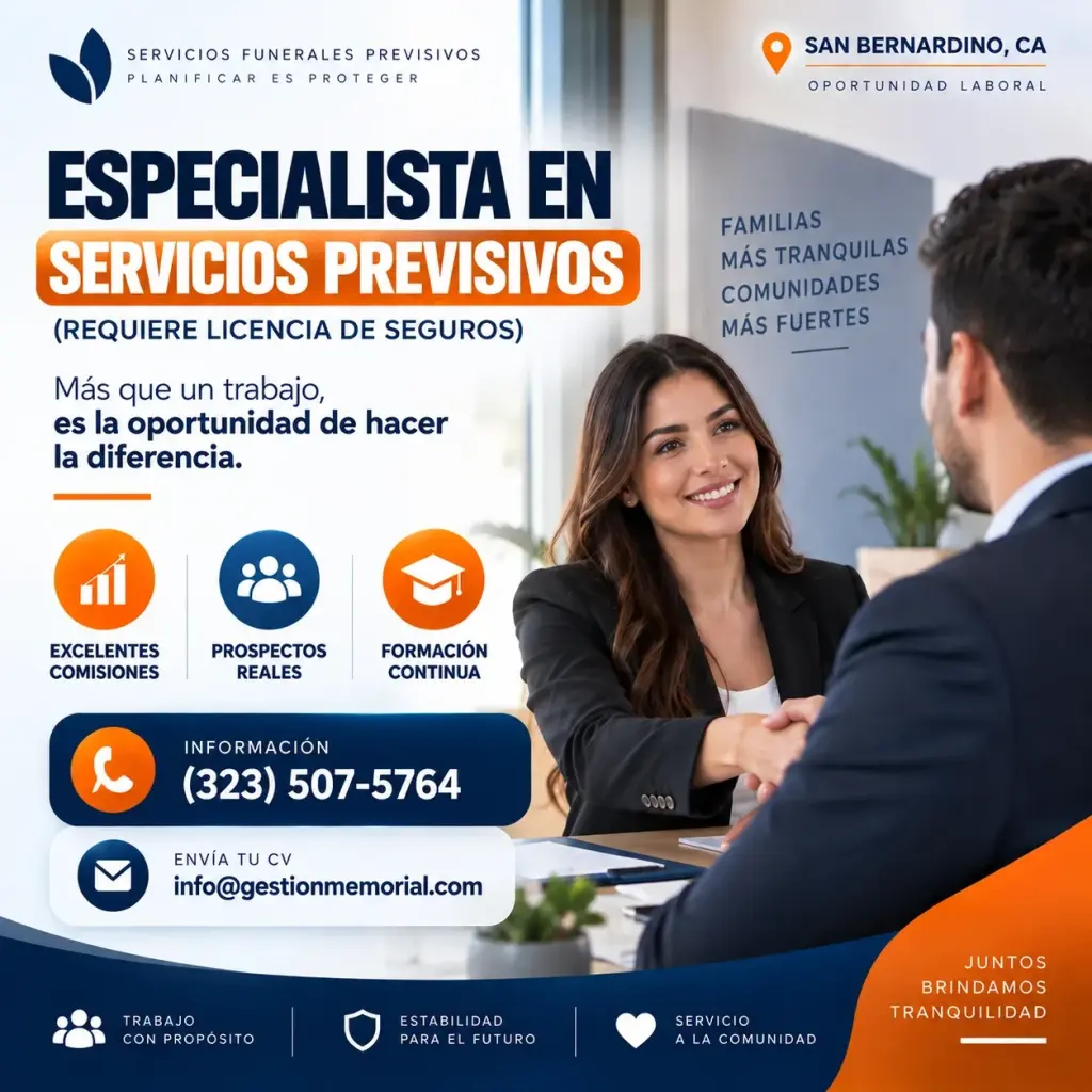 Especialista en Servicios Previsivos (Requiere Licencia de Seguros)