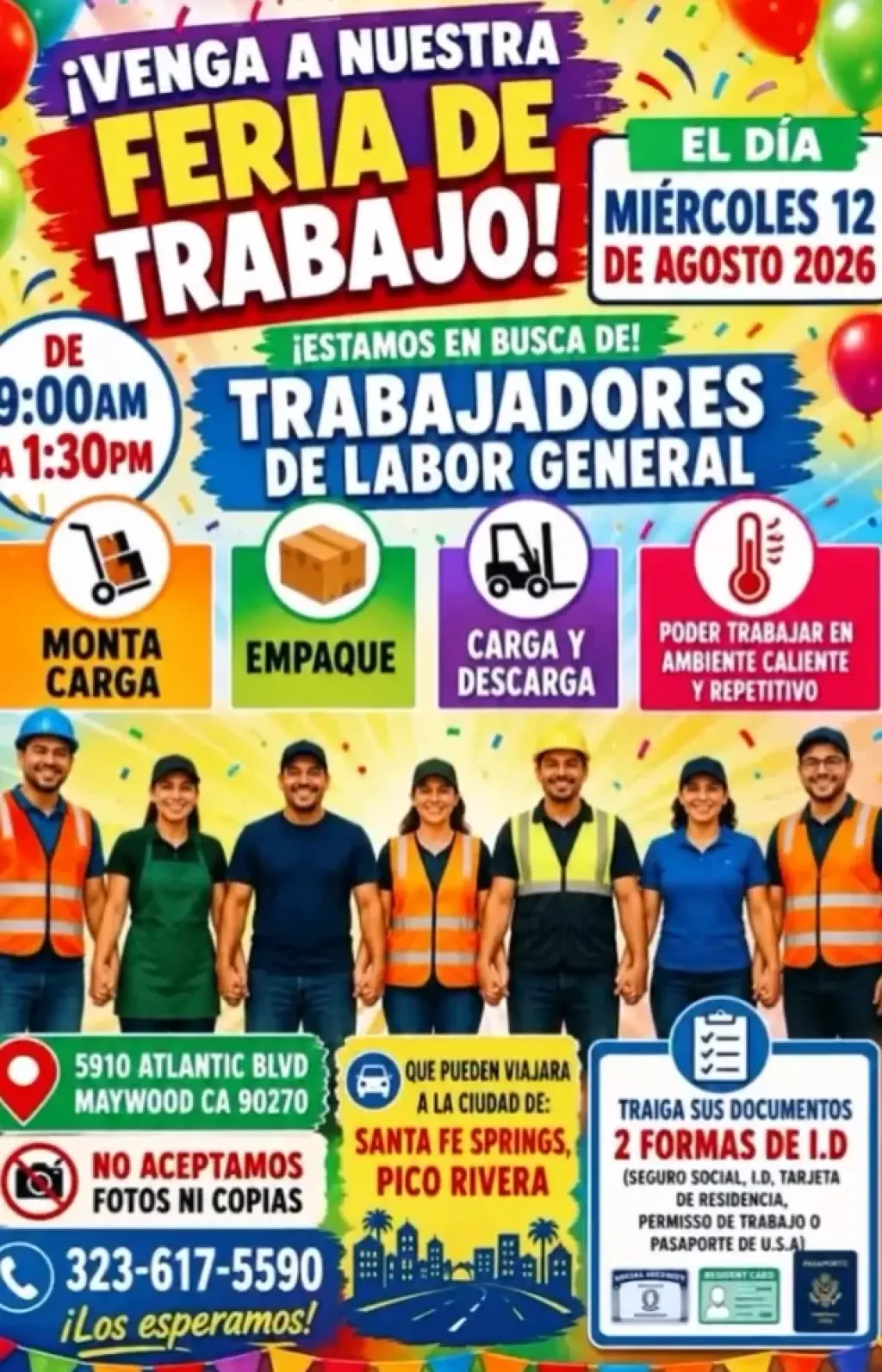 🎉 ¡VENGA A NUESTRA FERIA DE TRABAJO! 🎉
