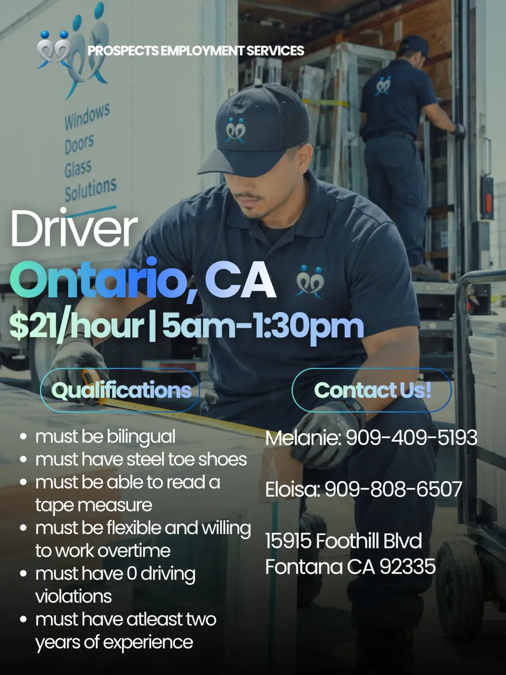DRIVER / CHOFER en ONTARIO
