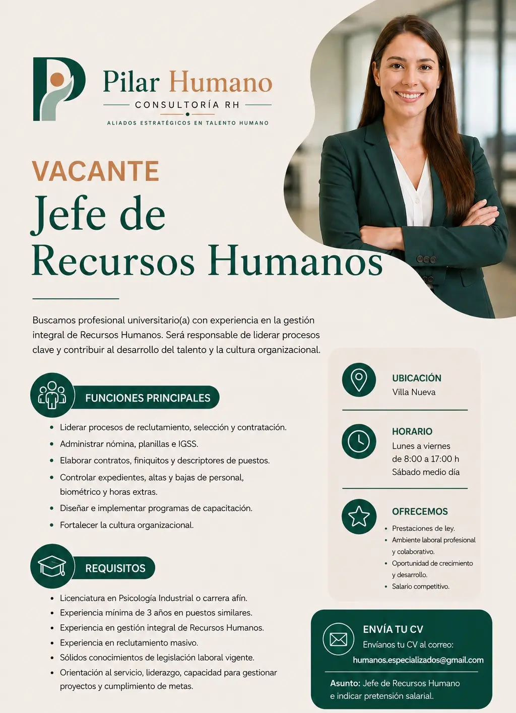 Jefe(a) de Recursos Humanos