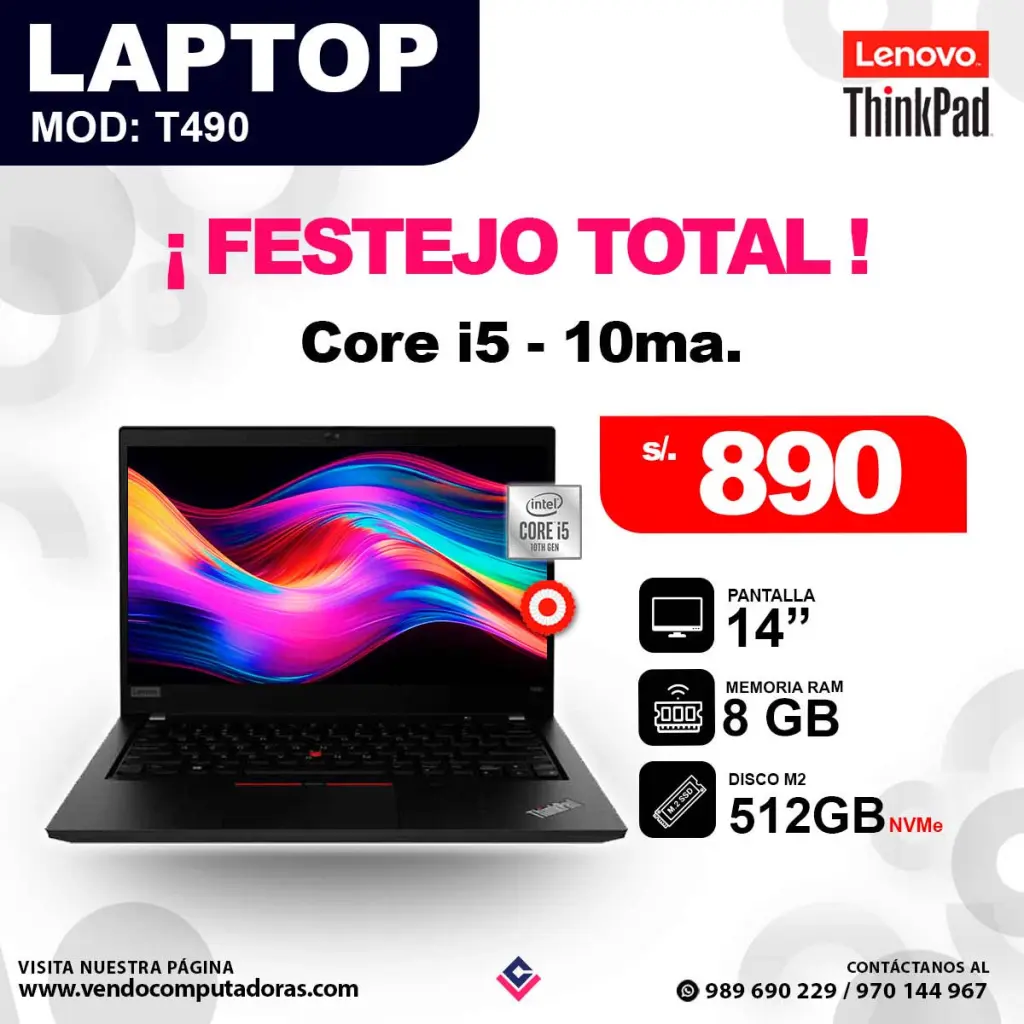 Laptop LENOVO THINKPAD intel core i5 - 10ma.