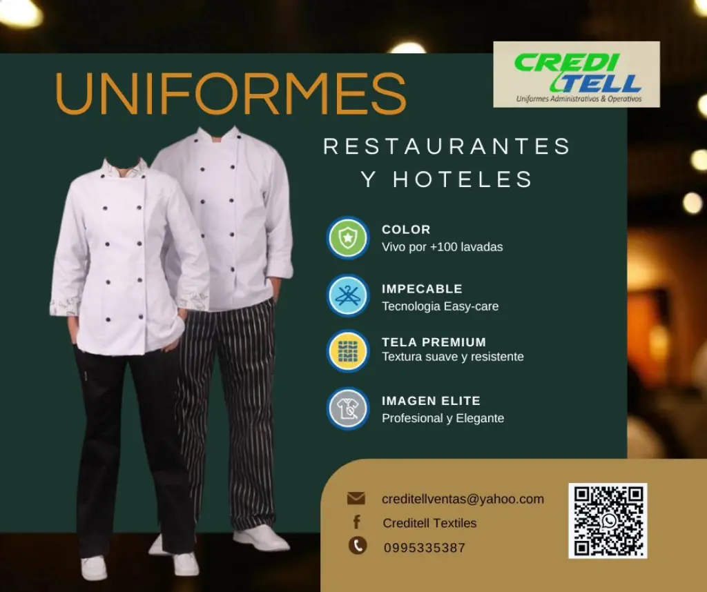 Ropa de chef duradera, fresca y con tecnología anti-manchas.