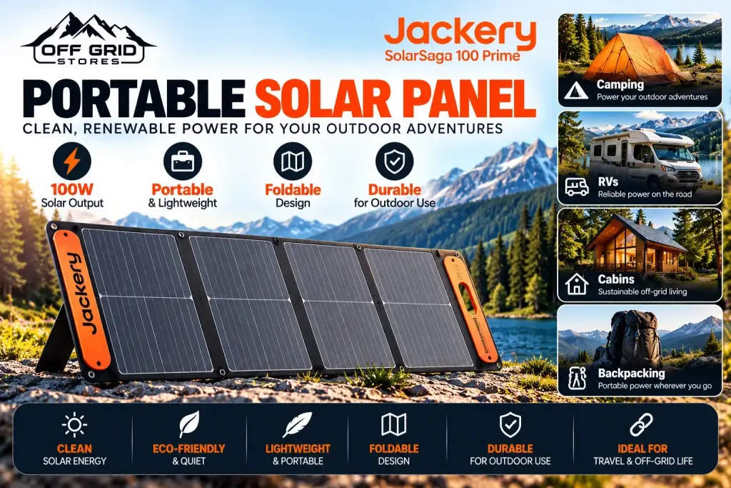Jackery SolarSaga 100 Prime Portable Solar Panel for Camping & Off-Grid Power
