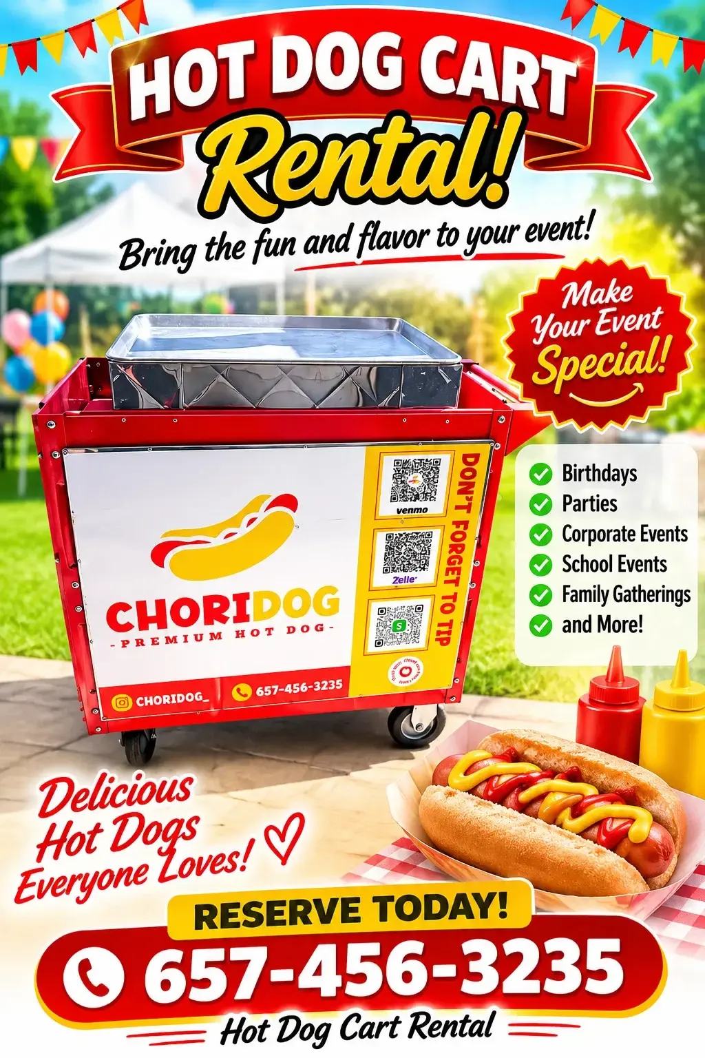 Renta de Carrito de Hot Dogs