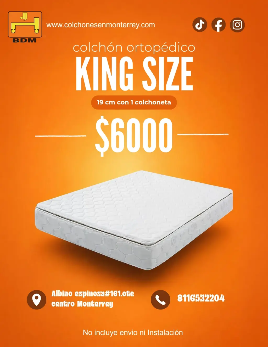¿Ya conoces nuestro Colchón Ortopédico King Size de 19 cm en Monterrey?