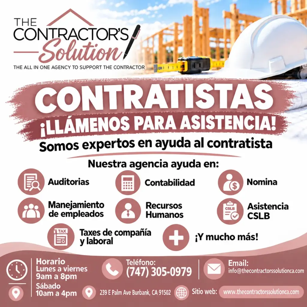 Contratistas, necesita ayuda? Llamenos hoy!