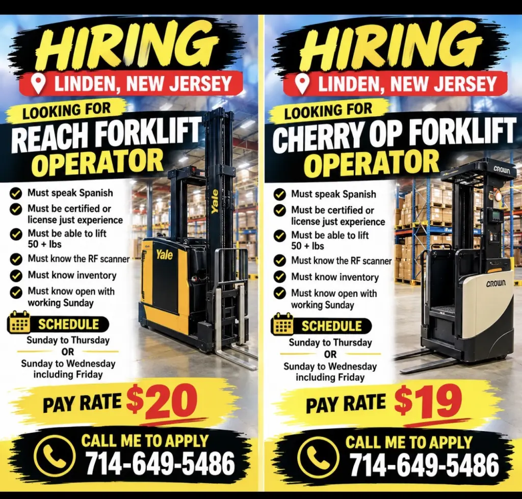 Cherry & Reach Forklift Drivers