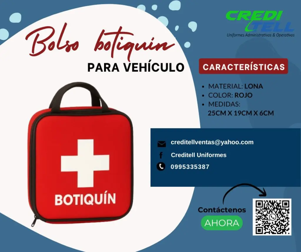 Bolso botiquín para vehículo de muy buena calidad